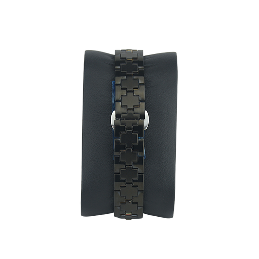 FITRON SQUARE WITH PREMIUM CRYSTALS 9962L BLACK DIAL - WOMEN'S QUARTZ