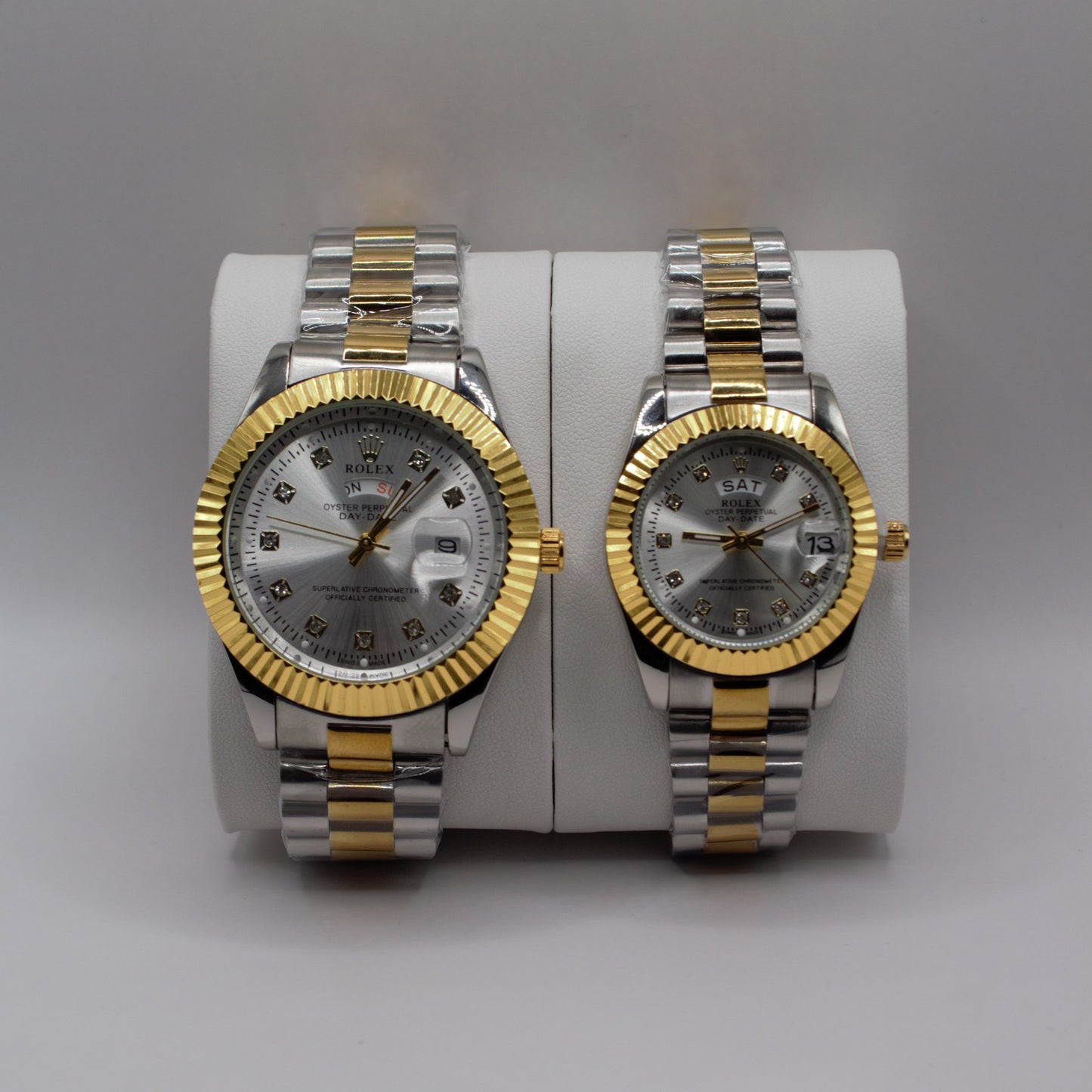 Oyster Perpetual Day-Date Two-Tone Silver Dial Couple
