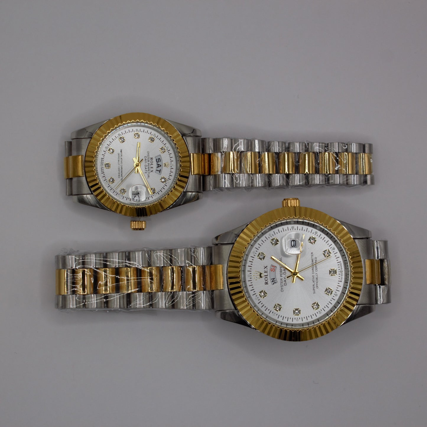 Oyster Perpetual Day-Date Two-Tone Silver Dial Couple