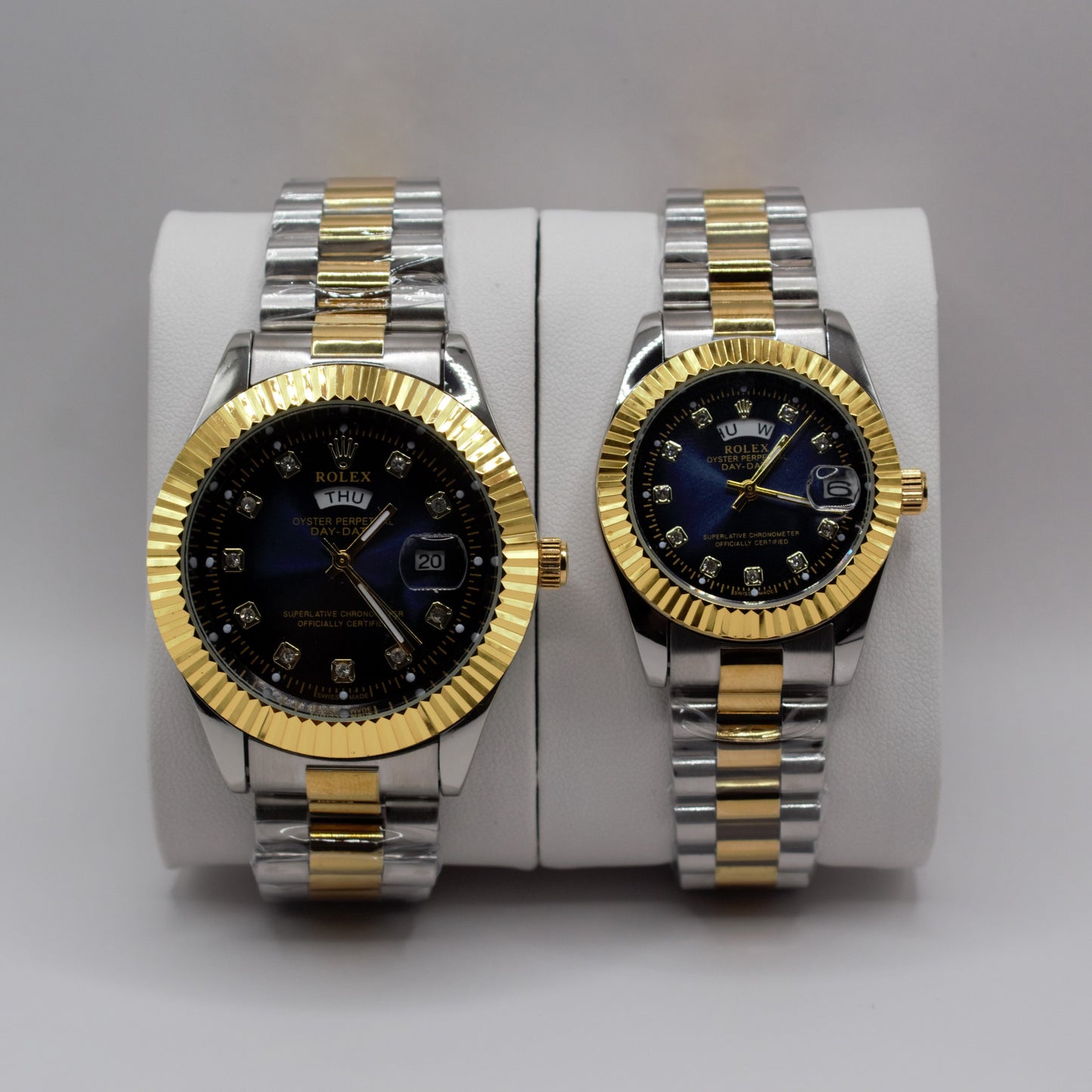 Oyster Perpetual Day-Date Two-Tone Blue Dial Couple