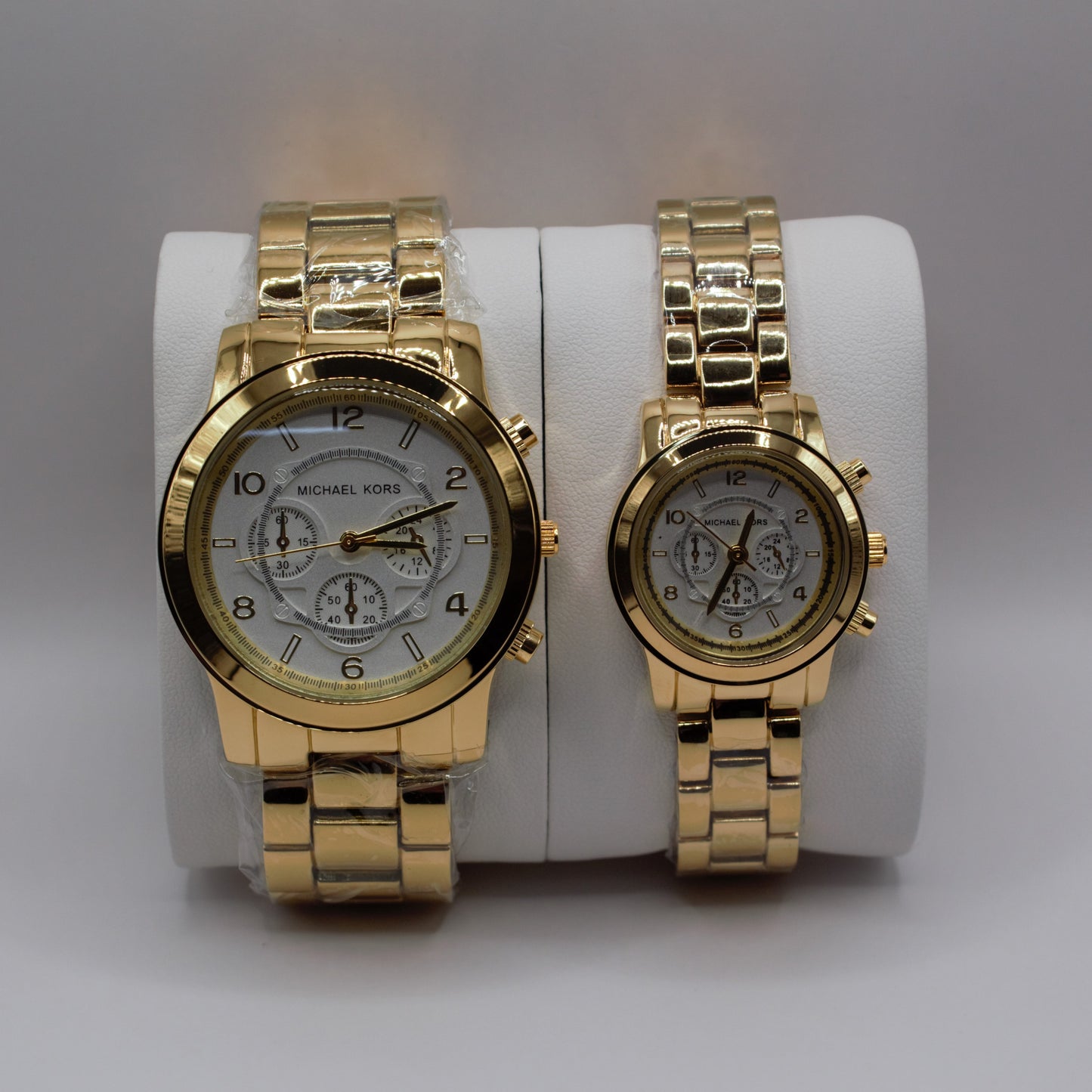 MK Runway Chronograph Gold White Dial - Couple