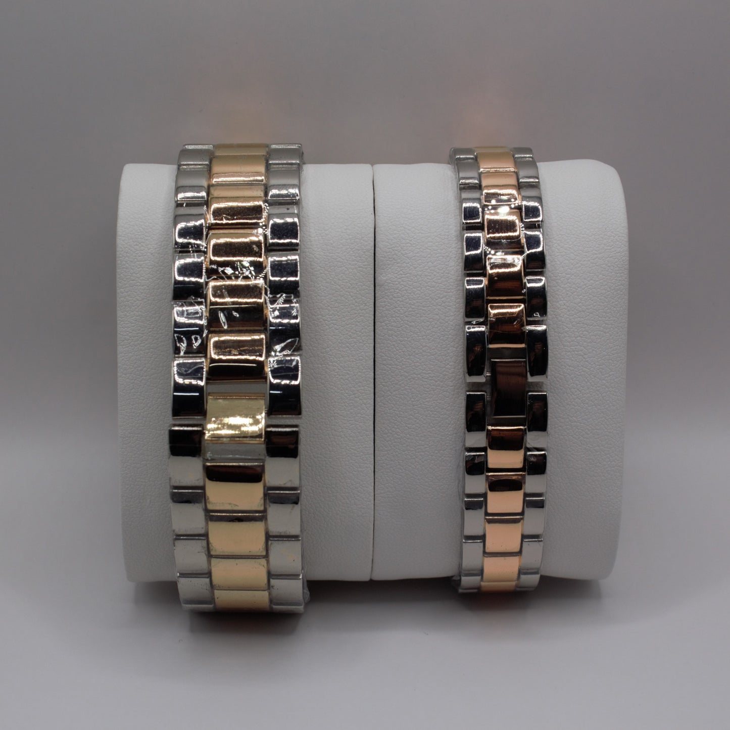 MK Runway Chronograph Two-Tone Rose Gold White Dial - Couple