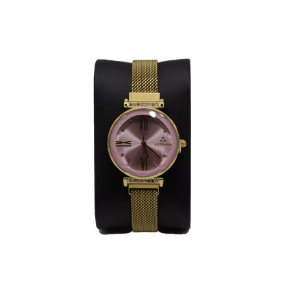 Fitron 9659L Gold Pink Dial - Quartz