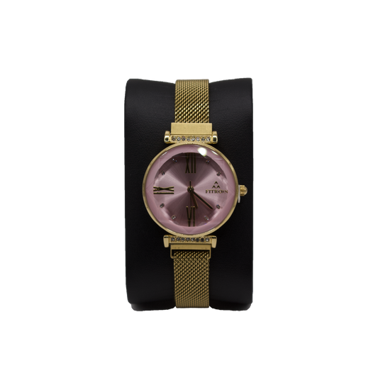 Fitron 9659L Gold Pink Dial - Quartz