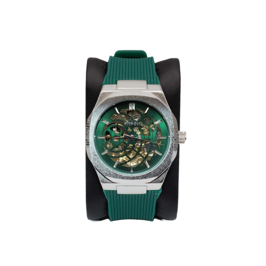 Fitron 117203M Silver Green Dial - Automatic