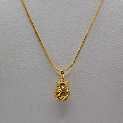 Crystal Gemstone Charm Cage Necklace