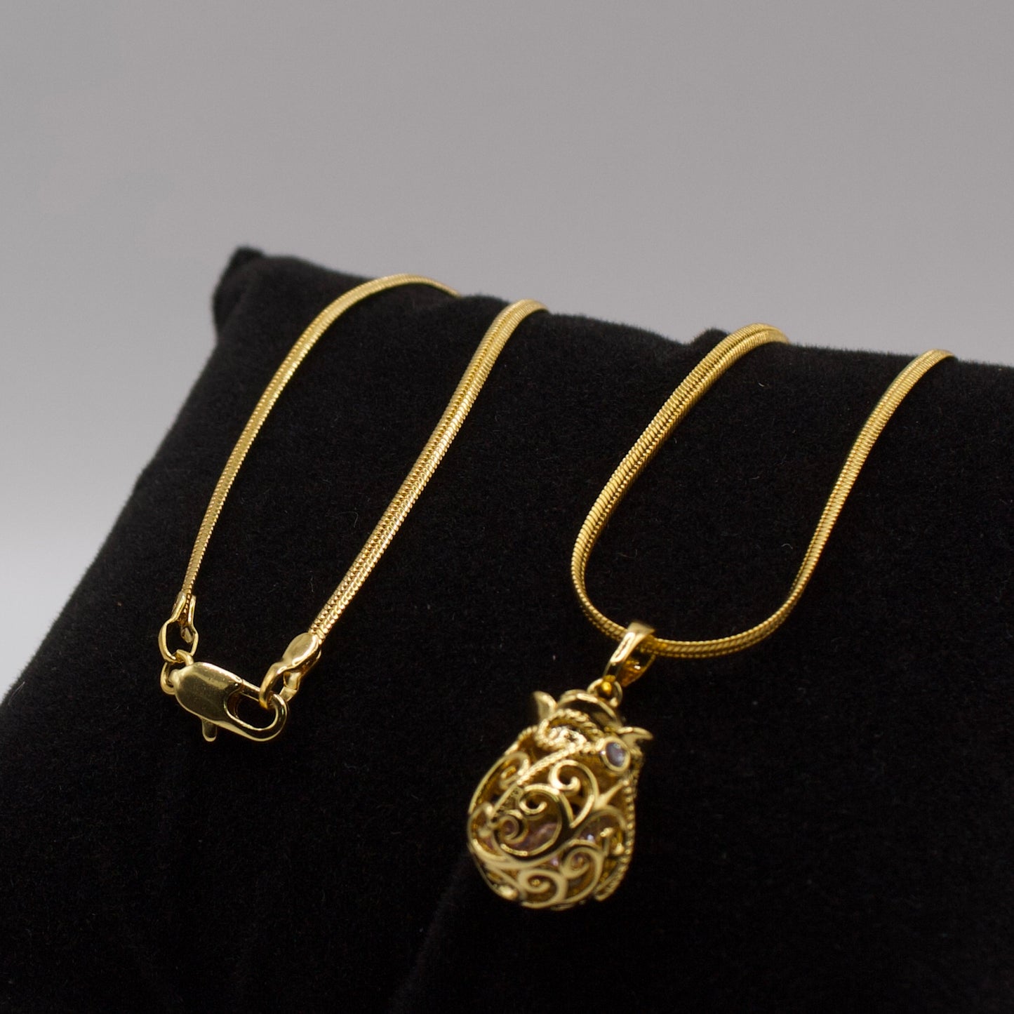 Crystal Gemstone Charm Cage Necklace