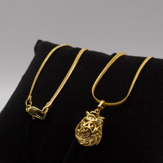 Crystal Gemstone Charm Cage Necklace
