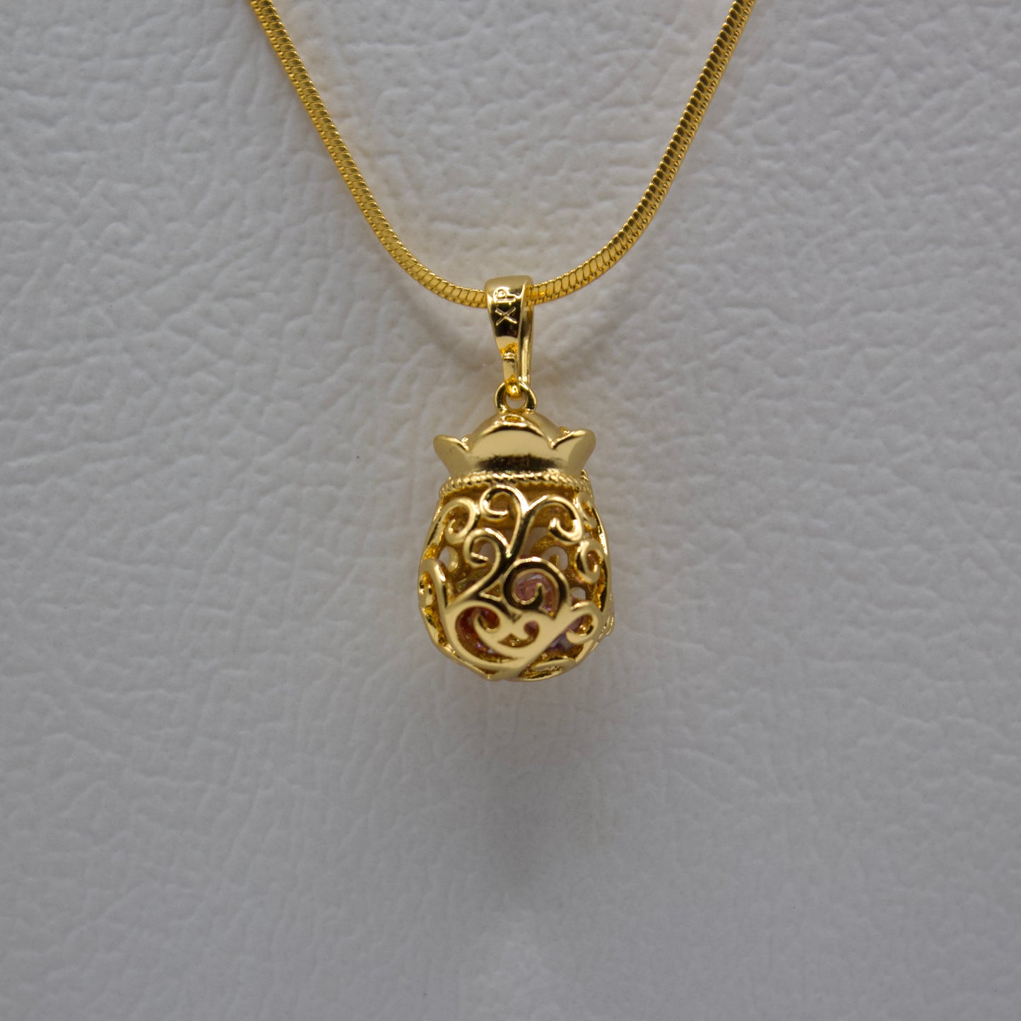 Crystal Gemstone Charm Cage Necklace