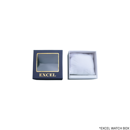 EXCEL OCTAGONAL WITH DIAMONDS EX-2101L BLUE DIAL - WOMEN'S QUARTZ