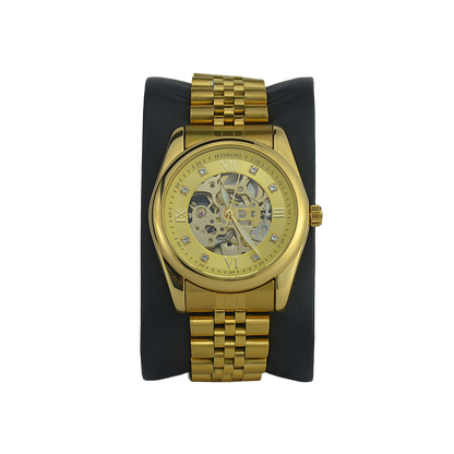 FITRON ROUND WITH DIAMONDS 117211M GOLD DIAL - MEN'S AUTOMATIC