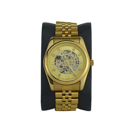FITRON ROUND WITH DIAMONDS 117211M GOLD DIAL - MEN'S AUTOMATIC