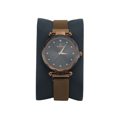 FITRON BIG MAGNETIC 9141L BROWN DIAL - WOMEN'S QUARTZ