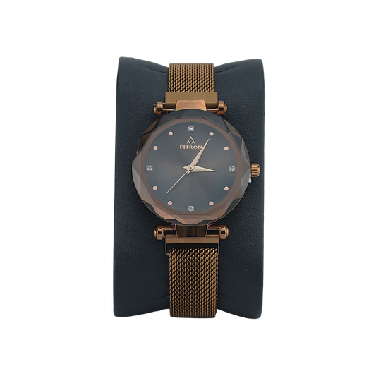 FITRON BIG MAGNETIC 9141L BROWN DIAL - WOMEN'S QUARTZ
