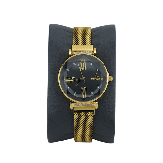 FITRON PENTAGON 9659L BLACK DIAL - WOMEN'S QUARTZ