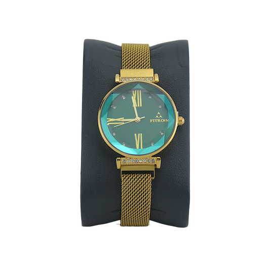 FITRON PENTAGON 9659L GREEN DIAL - WOMEN'S QUARTZ
