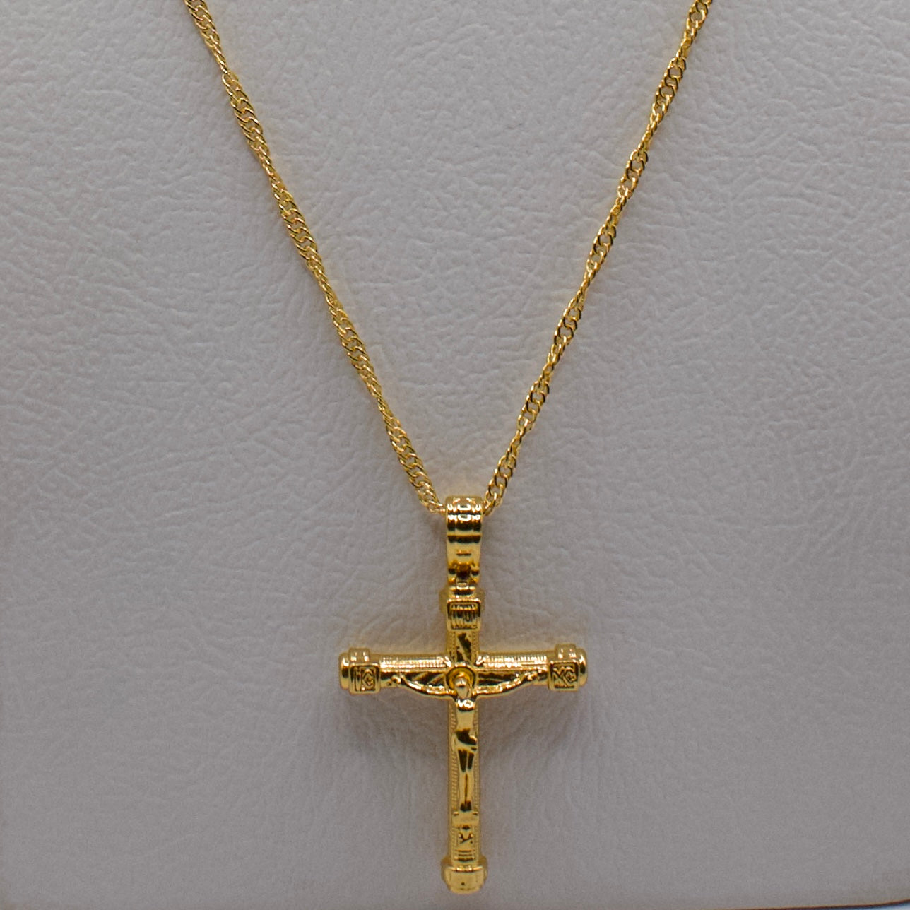 Gold Chain with Jesus Cross Necklace
