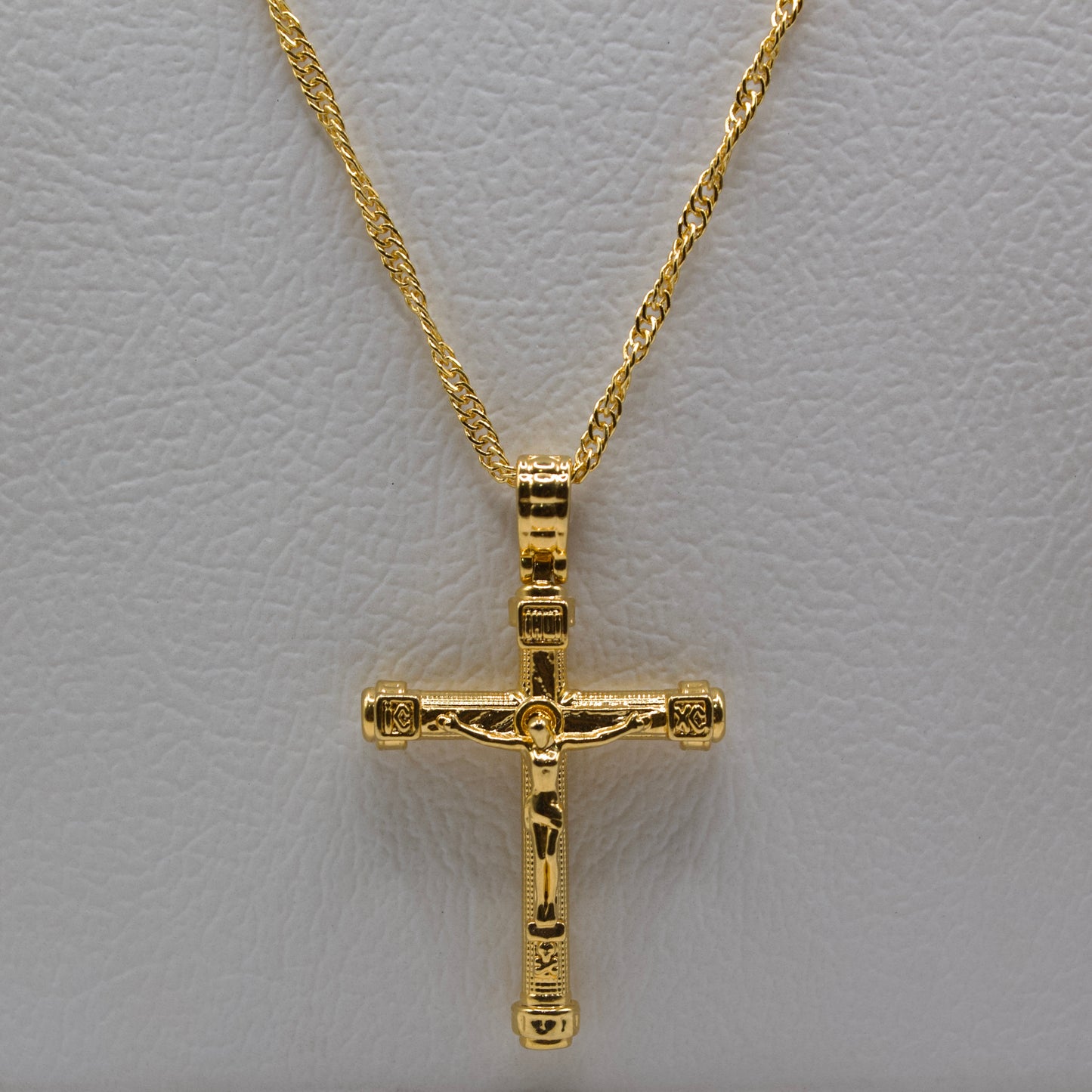 Gold Chain with Jesus Cross Necklace