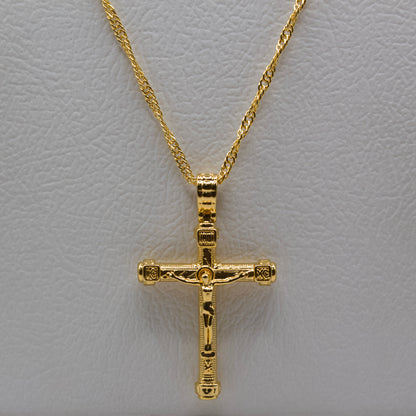 Gold Chain with Jesus Cross Necklace
