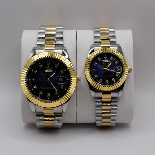 Oyster Perpetual Day-Date Two-Tone Blue Dial Couple