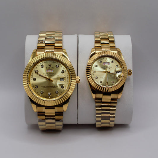 Oyster Perpetual Day-Date Gold Gold Dial Couple
