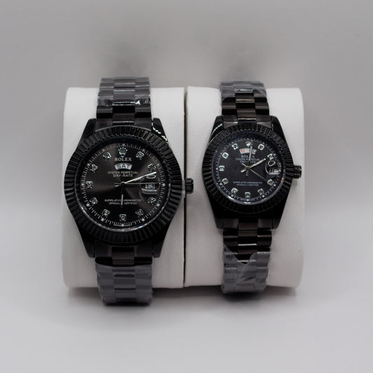 Oyster Perpetual Day-Date Black Black Dial Couple