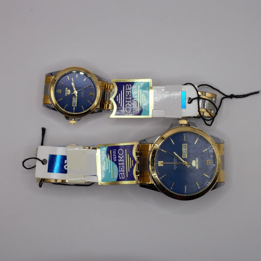 SK 5 Day-Date Silver Navy Blue Dial - Couple