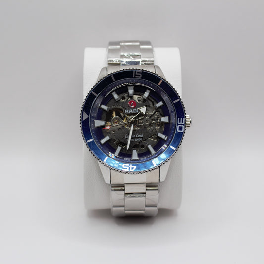 RD Captain Cook Silver Skeleton Blue See-Through Dial - 42mm