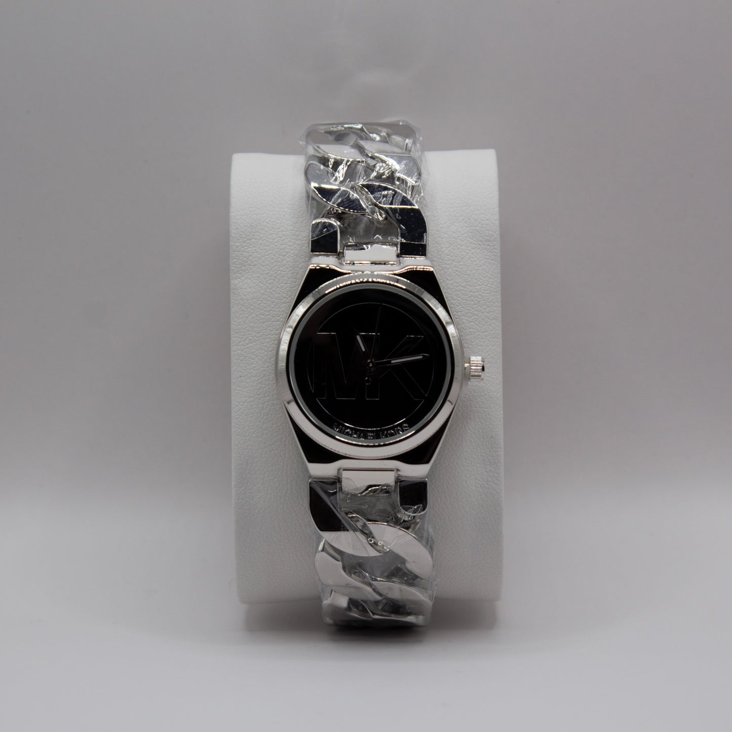 MK Big Logo Chained Silver Black Dial - 34mm