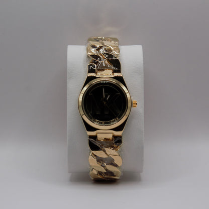 MK Big Logo Chained Gold Black Dial - 34mm