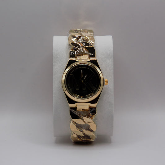 MK Big Logo Chained Gold Black Dial - 34mm