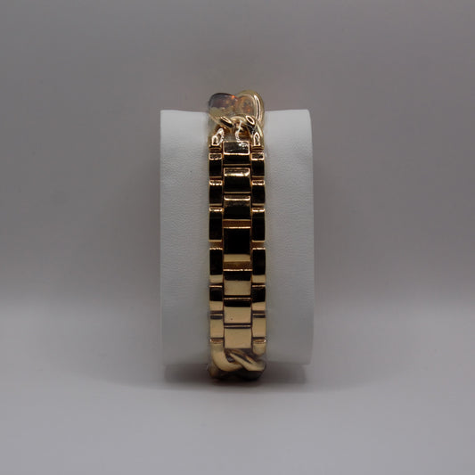 MK Big Logo Chained Gold Silver Dial - 34mm