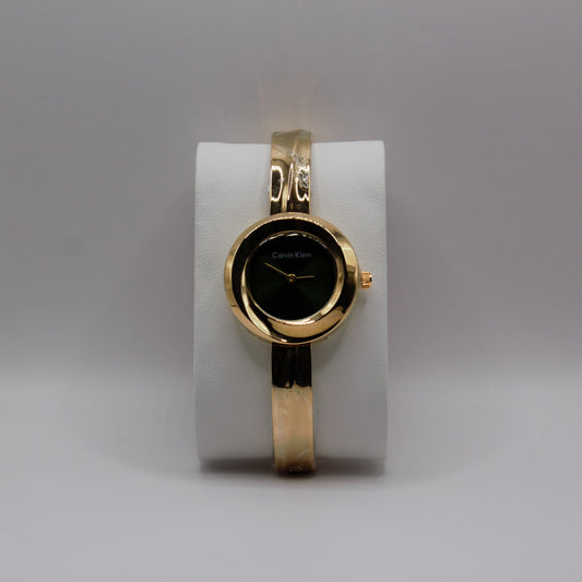 CK Twisted Bezel Gold Black Dial - 34mm