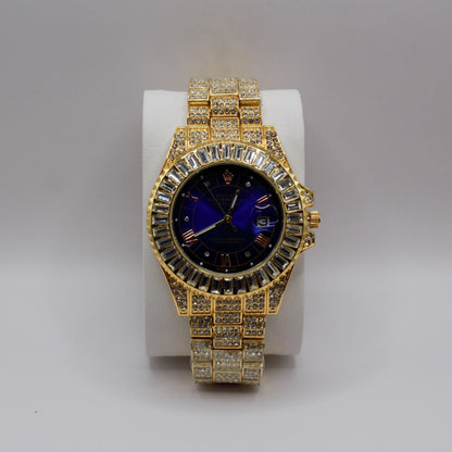Oyster Perpetual Datejust (Iced Out) Gold RG Blue Dial - 41mm
