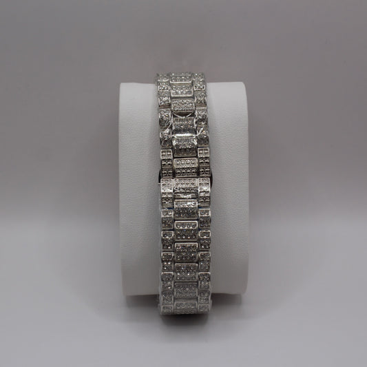 Oyster Perpetual Datejust (Iced Out) Silver Green Dial - 41mm