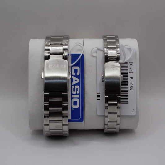 Casio Quartz Date Silver Green Dial - Couple
