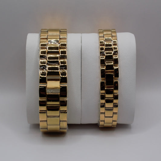 MK Runway Chronograph Gold White Dial - Couple