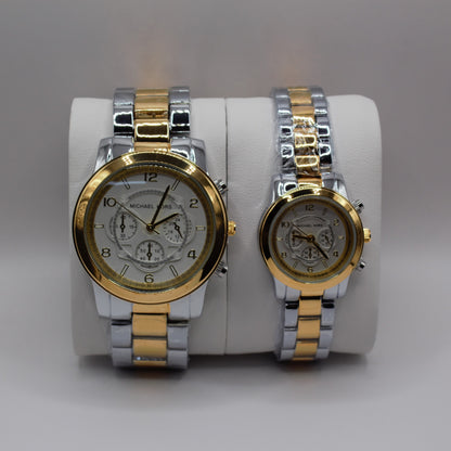 MK Runway Chronograph Two-Tone White Dial - Couple