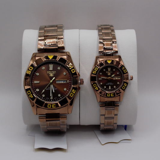 SK 5 SNZB Day-Date Brown Brown Dial - Couple