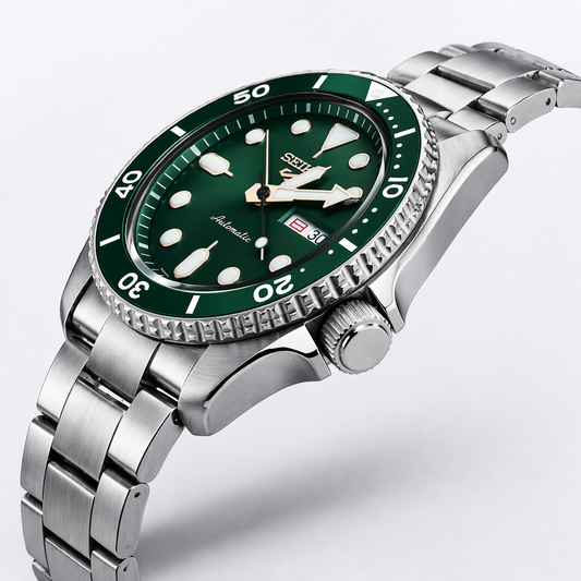 SEIKO 5 GMT SKX SERIES SRPD63K1 GREEN DIAL - MEN'S AUTOMATIC