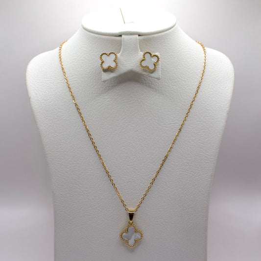 V@n Cleef & Arpels Gold Plated Four Leaf Clover Set